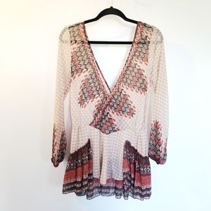 Free People Semi Sheer Tunic Top